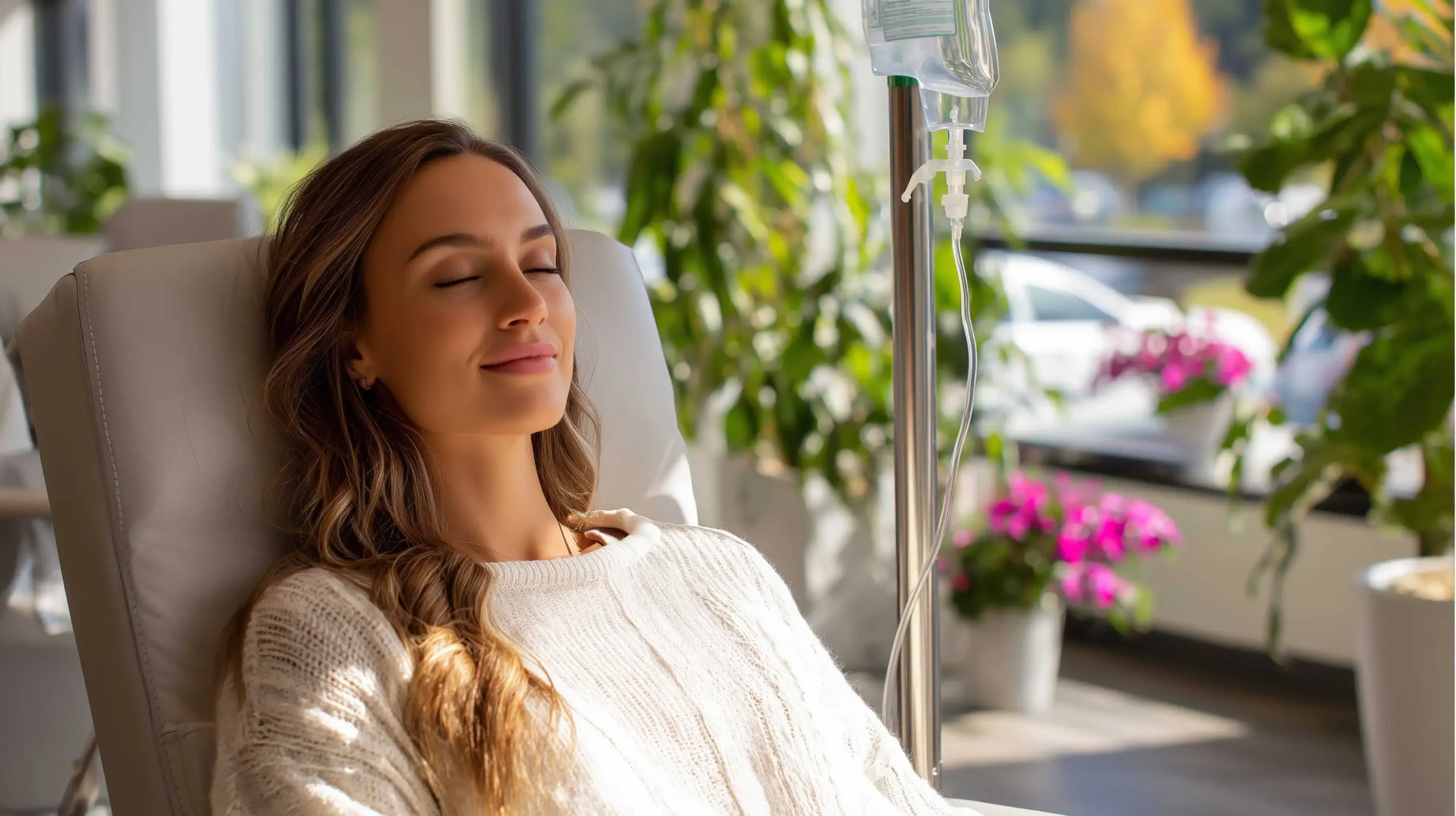 Woman receiving IV Therapy